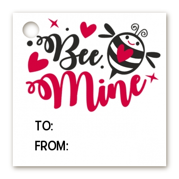 My Valentine - Personalized Valentines Day Card Stock Favor Tags Option 1