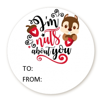  My Valentine - Round Personalized Valentines Day Sticker Labels Option 1