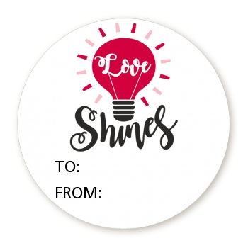  My Valentine - Round Personalized Valentines Day Sticker Labels Option 1