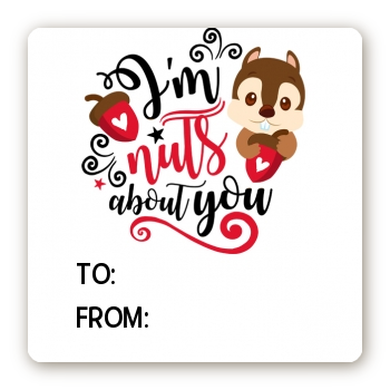  My Valentine - Square Personalized Valentines Day Sticker Labels Option 1