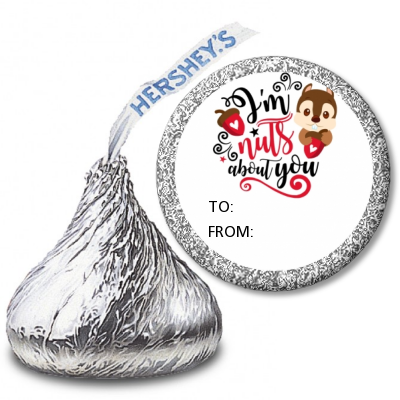  My Valentine - Hershey Kiss Valentines Day Sticker Labels Option 1