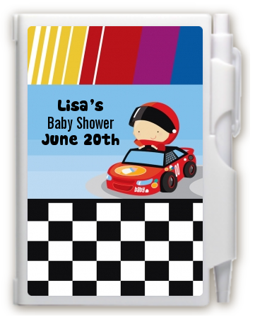Nascar Inspired Racing - Baby Shower Personalized Notebook Favor