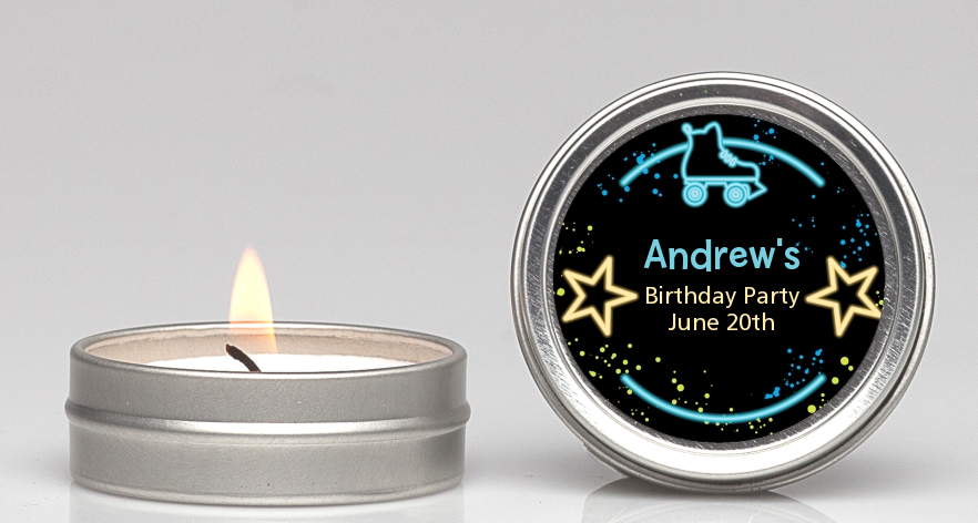  Neon Blue Glow In The Dark - Birthday Party Candle Favors Option 1
