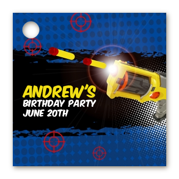 Nerf Gun - Personalized Birthday Party Card Stock Favor Tags