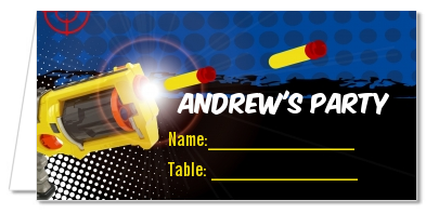 Nerf Gun - Personalized Birthday Party Place Cards