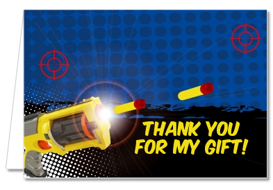 Nerf Gun - Birthday Party Thank You Cards