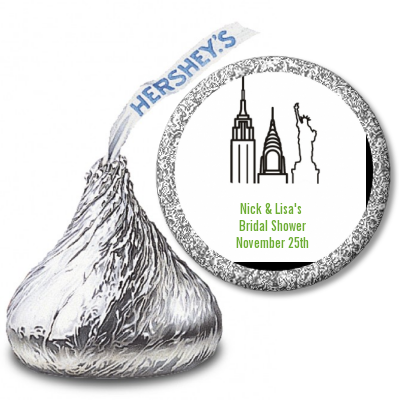 New York City - Hershey Kiss Bridal Shower Sticker Labels