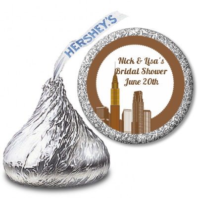 New York City Skyline - Hershey Kiss Bridal Shower Sticker Labels