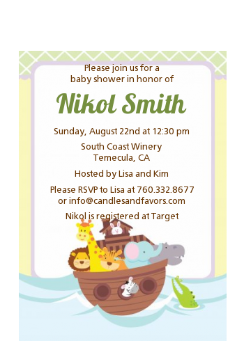 Noah's Ark - Baby Shower Petite Invitations