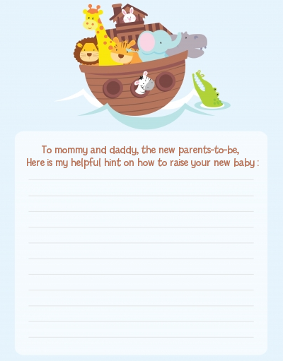 Noah's Ark - Baby Shower Notes of Advice