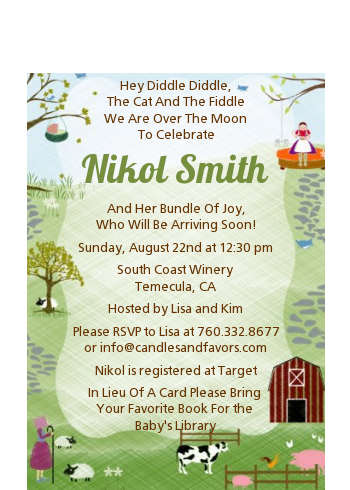 Nursery Rhyme - Baby Shower Petite Invitations