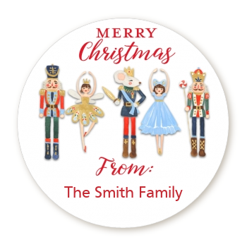  Nutcracker Ballet - Round Personalized Christmas Sticker Labels 