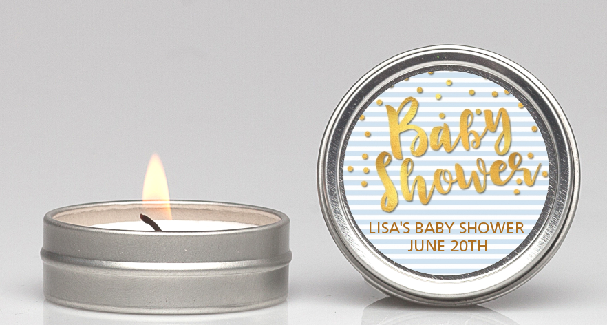  Oh Baby Shower Boy - Baby Shower Candle Favors Dots - Baby