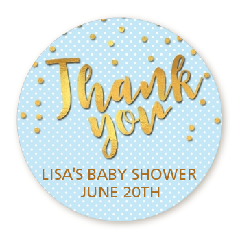  Oh Baby Shower Boy - Round Personalized Baby Shower Sticker Labels Dots - Baby