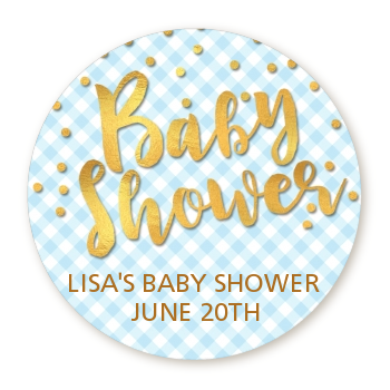  Oh Baby Shower Boy - Round Personalized Baby Shower Sticker Labels Dots - Baby