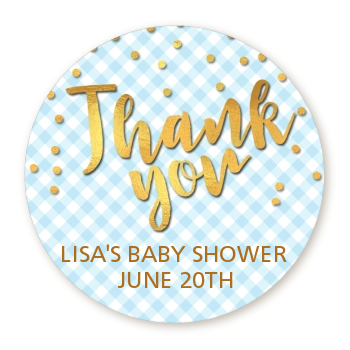  Oh Baby Shower Boy - Round Personalized Baby Shower Sticker Labels Dots - Baby