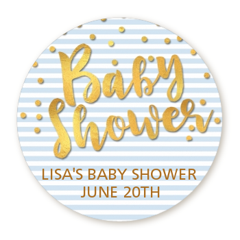  Oh Baby Shower Boy - Round Personalized Baby Shower Sticker Labels Dots - Baby