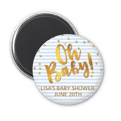  Oh Baby Shower Boy - Personalized Baby Shower Magnet Favors Dots - Baby