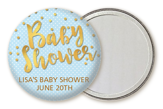  Oh Baby Shower Boy - Personalized Baby Shower Pocket Mirror Favors Dots - Baby