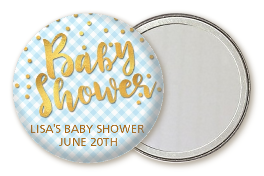  Oh Baby Shower Boy - Personalized Baby Shower Pocket Mirror Favors Dots - Baby