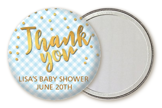  Oh Baby Shower Boy - Personalized Baby Shower Pocket Mirror Favors Dots - Baby