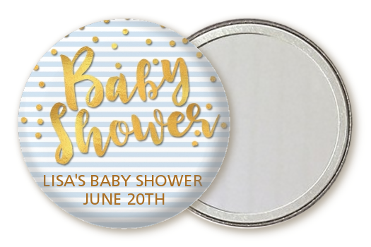  Oh Baby Shower Boy - Personalized Baby Shower Pocket Mirror Favors Dots - Baby