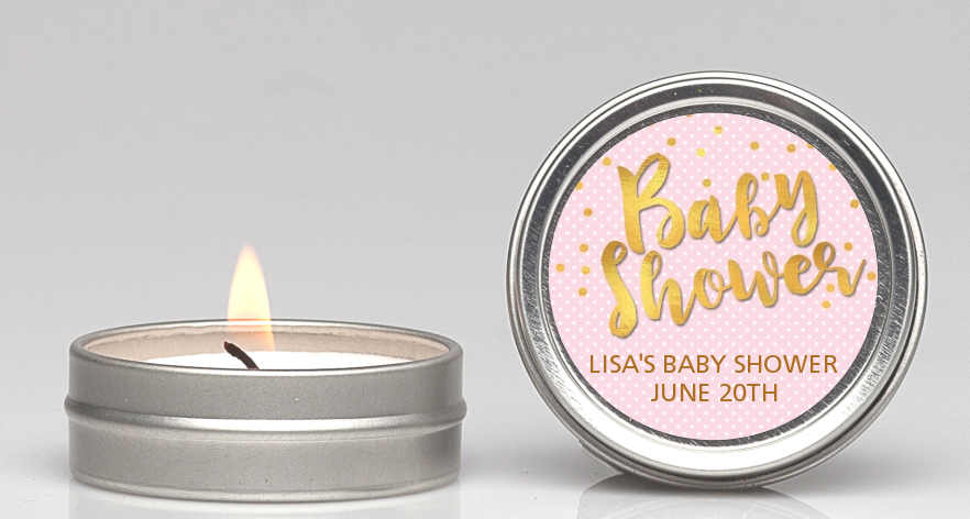  Oh Baby Shower Girl - Baby Shower Candle Favors Dots - Oh Baby