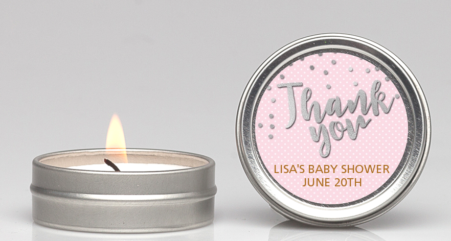  Oh Baby Shower Girl - Baby Shower Candle Favors Dots - Oh Baby