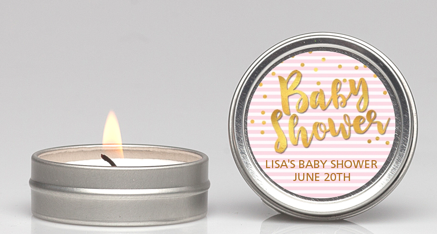  Oh Baby Shower Girl - Baby Shower Candle Favors Dots - Oh Baby