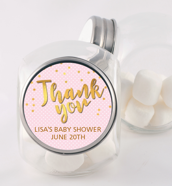  Oh Baby Shower Girl - Personalized Baby Shower Candy Jar Dots - Oh Baby