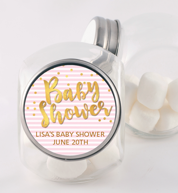  Oh Baby Shower Girl - Personalized Baby Shower Candy Jar Dots - Oh Baby