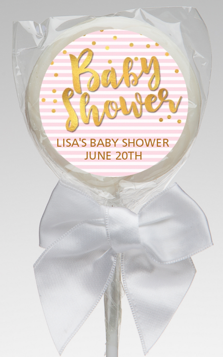  Oh Baby Shower Girl - Personalized Baby Shower Lollipop Favors Dots - Oh Baby