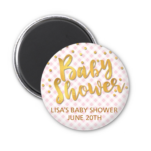  Oh Baby Shower Girl - Personalized Baby Shower Magnet Favors Dots - Oh Baby