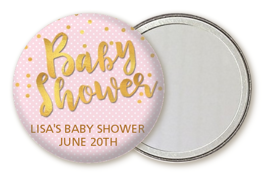  Oh Baby Shower Girl - Personalized Baby Shower Pocket Mirror Favors Dots - Oh Baby