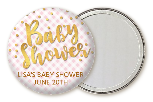  Oh Baby Shower Girl - Personalized Baby Shower Pocket Mirror Favors Dots - Oh Baby