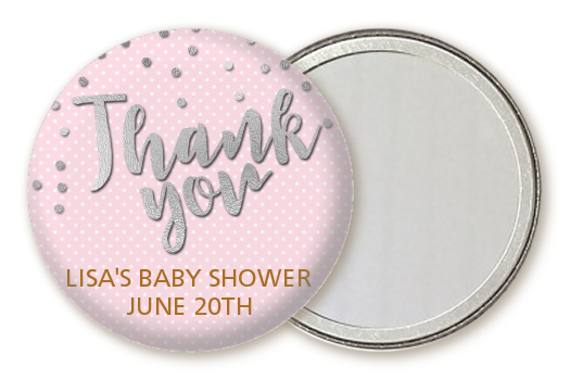  Oh Baby Shower Girl - Personalized Baby Shower Pocket Mirror Favors Dots - Oh Baby