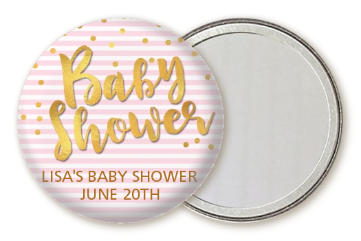  Oh Baby Shower Girl - Personalized Baby Shower Pocket Mirror Favors Dots - Oh Baby