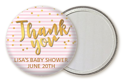  Oh Baby Shower Girl - Personalized Baby Shower Pocket Mirror Favors Dots - Oh Baby