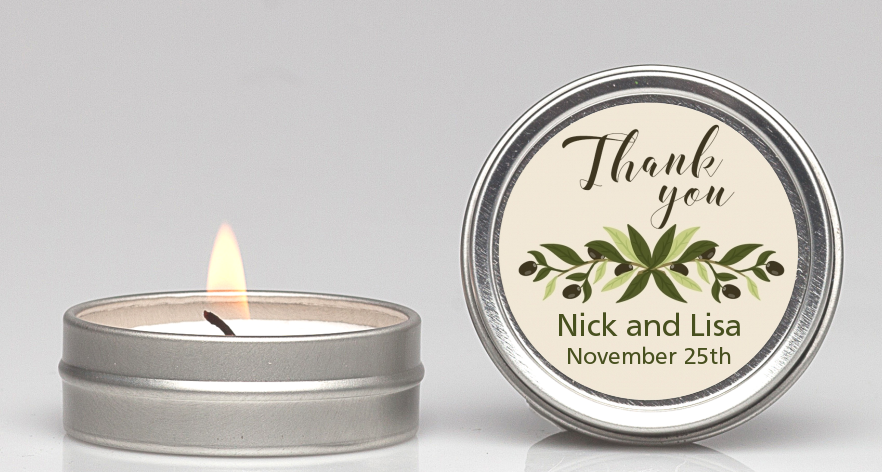  Olive Branch - Bridal Shower Candle Favors Best Wishes