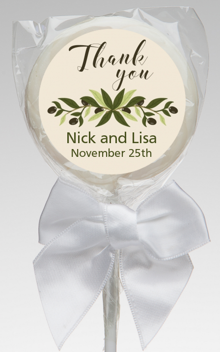  Olive Branch - Personalized Bridal Shower Lollipop Favors Best Wishes