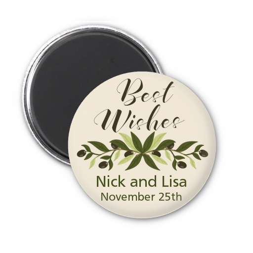  Olive Branch - Personalized Bridal Shower Magnet Favors Best Wishes