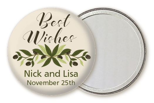  Olive Branch - Personalized Bridal Shower Pocket Mirror Favors Best Wishes