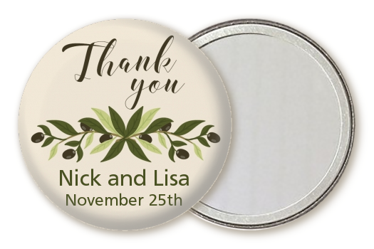 Olive Branch - Personalized Bridal Shower Pocket Mirror Favors Best Wishes