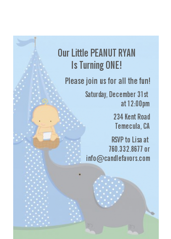 Our Little Boy Peanut's First - Birthday Party Petite Invitations