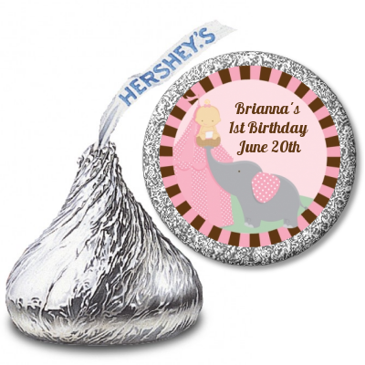 Our Little Girl Peanut's First - Hershey Kiss Birthday Party Sticker Labels