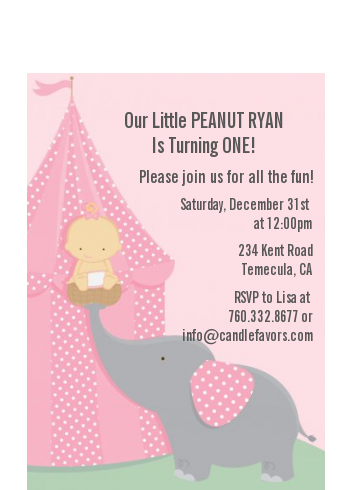 Our Little Girl Peanut's First - Birthday Party Petite Invitations