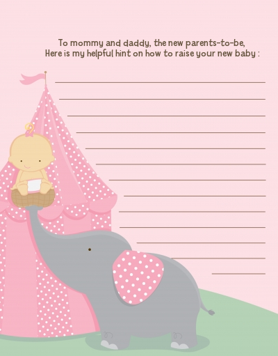 Our Little Peanut Girl - Baby Shower Notes of Advice