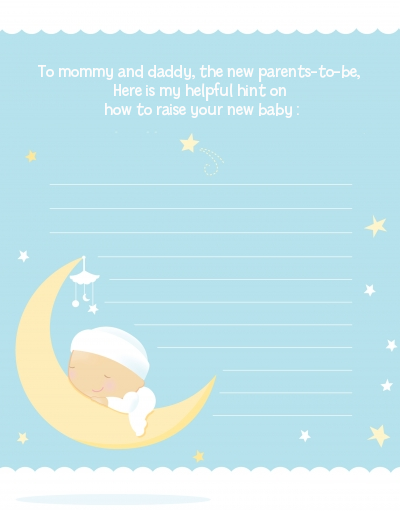 Over The Moon Boy - Baby Shower Notes of Advice