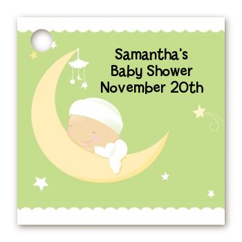 Over The Moon - Personalized Baby Shower Card Stock Favor Tags