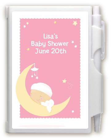 Over The Moon Girl - Baby Shower Personalized Notebook Favor